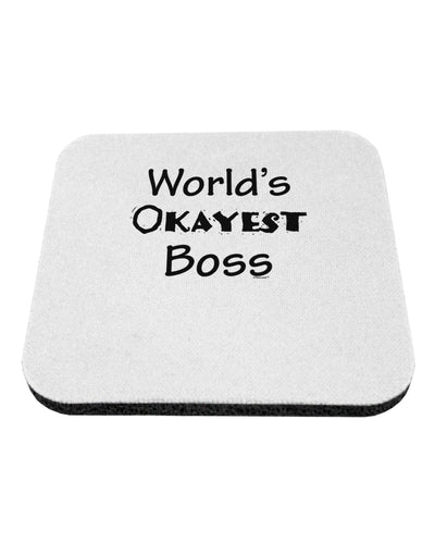 World's Okayest Boss Text - Boss Day Coaster-Coasters-TooLoud-White-Davson Sales