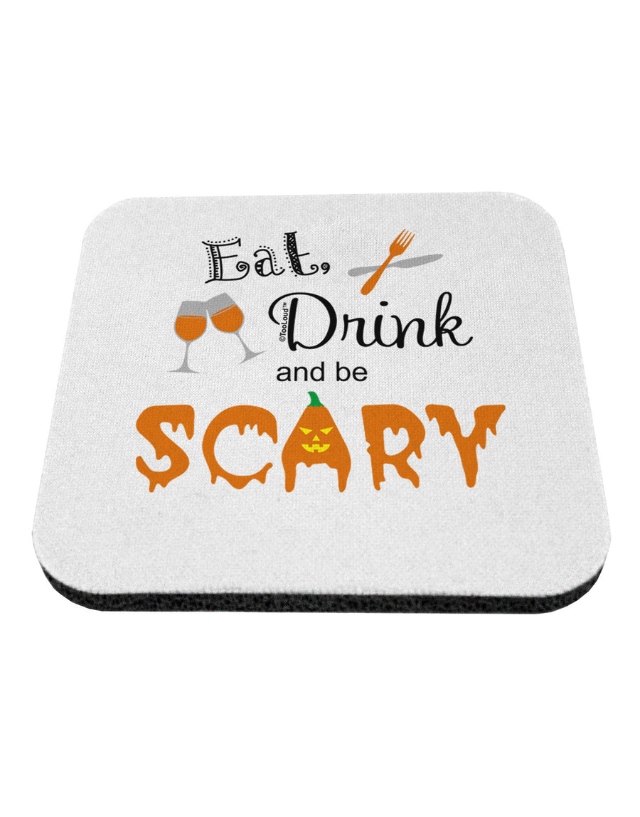 Eat Drink Scary Black Coaster-Coasters-TooLoud-White-Davson Sales