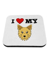 I Heart My - Cute Yorkshire Terrier Yorkie Dog Coaster by TooLoud-Coasters-TooLoud-White-Davson Sales