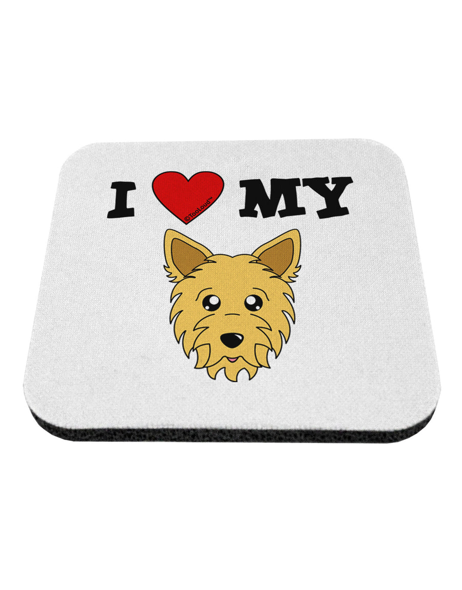 I Heart My - Cute Yorkshire Terrier Yorkie Dog Coaster by TooLoud-Coasters-TooLoud-White-Davson Sales