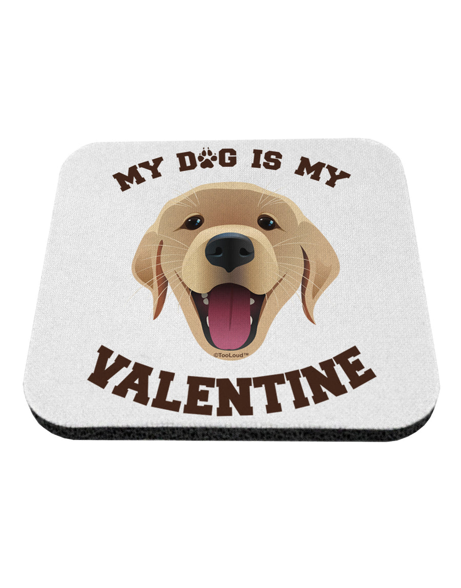 My Dog is my Valentine Gold Yellow Coaster-Coasters-TooLoud-1-Davson Sales