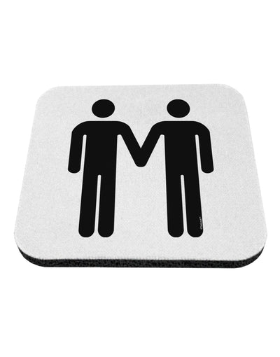 Gay Men Holding Hands Symbol Coaster-Coasters-TooLoud-White-Davson Sales