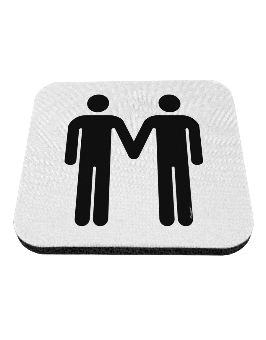 Gay Men Holding Hands Symbol Coaster-Coasters-TooLoud-White-Davson Sales