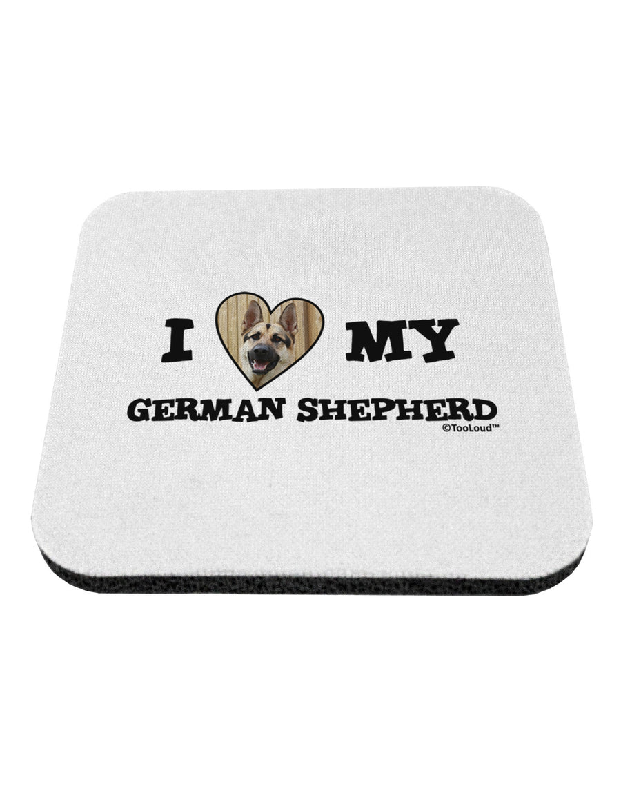 I Heart My German Shepherd Coaster-Coasters-TooLoud-White-Davson Sales