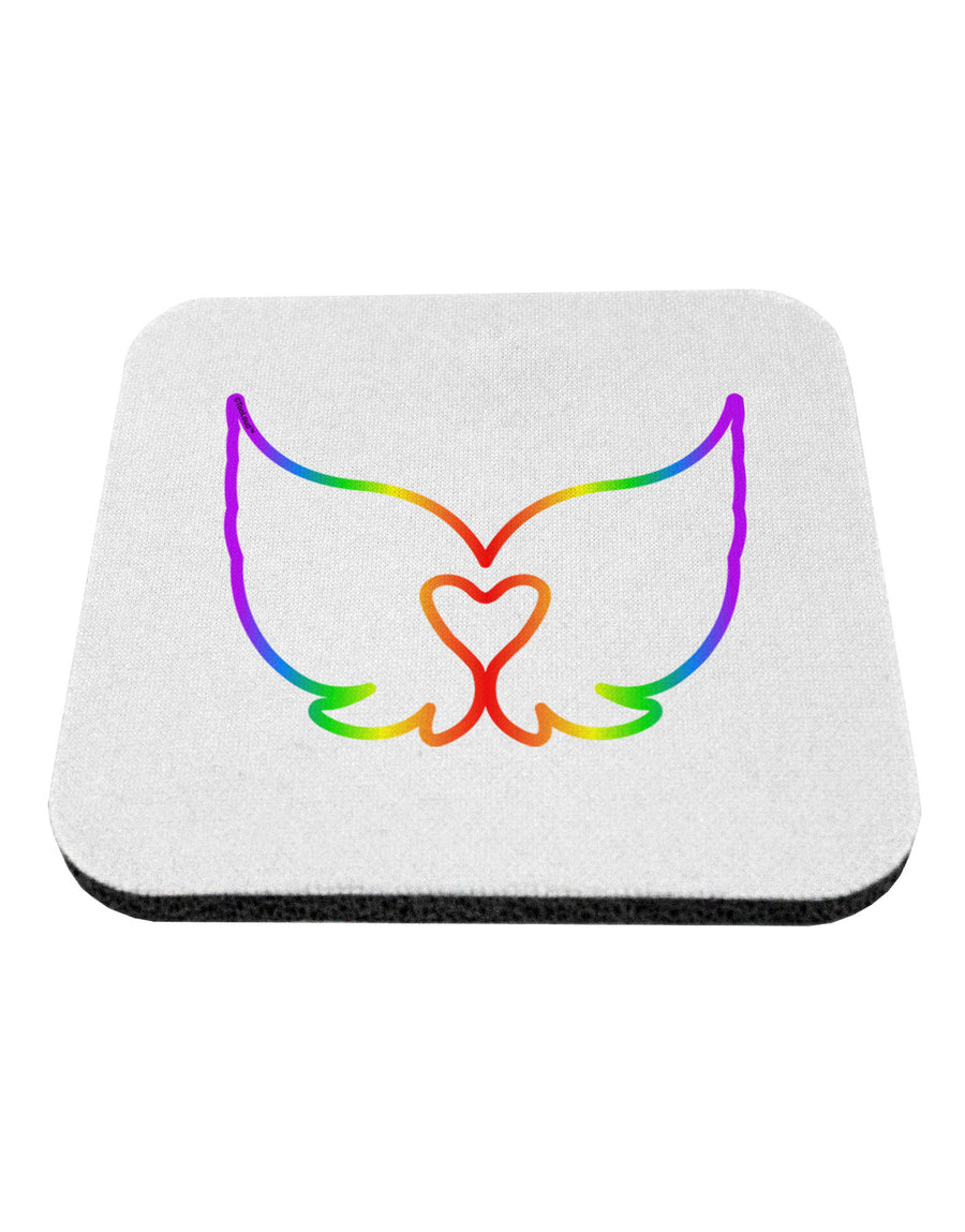 Cute Rainbow Angel Wings Heart Coaster-Coasters-TooLoud-White-Davson Sales