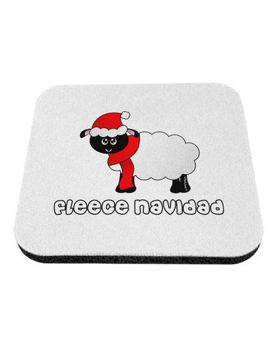 Fleece Navidad Christmas Sheep Coaster-Coasters-TooLoud-White-Davson Sales