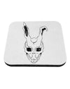 Scary Bunny Face White Distressed Coaster-Coasters-TooLoud-White-Davson Sales