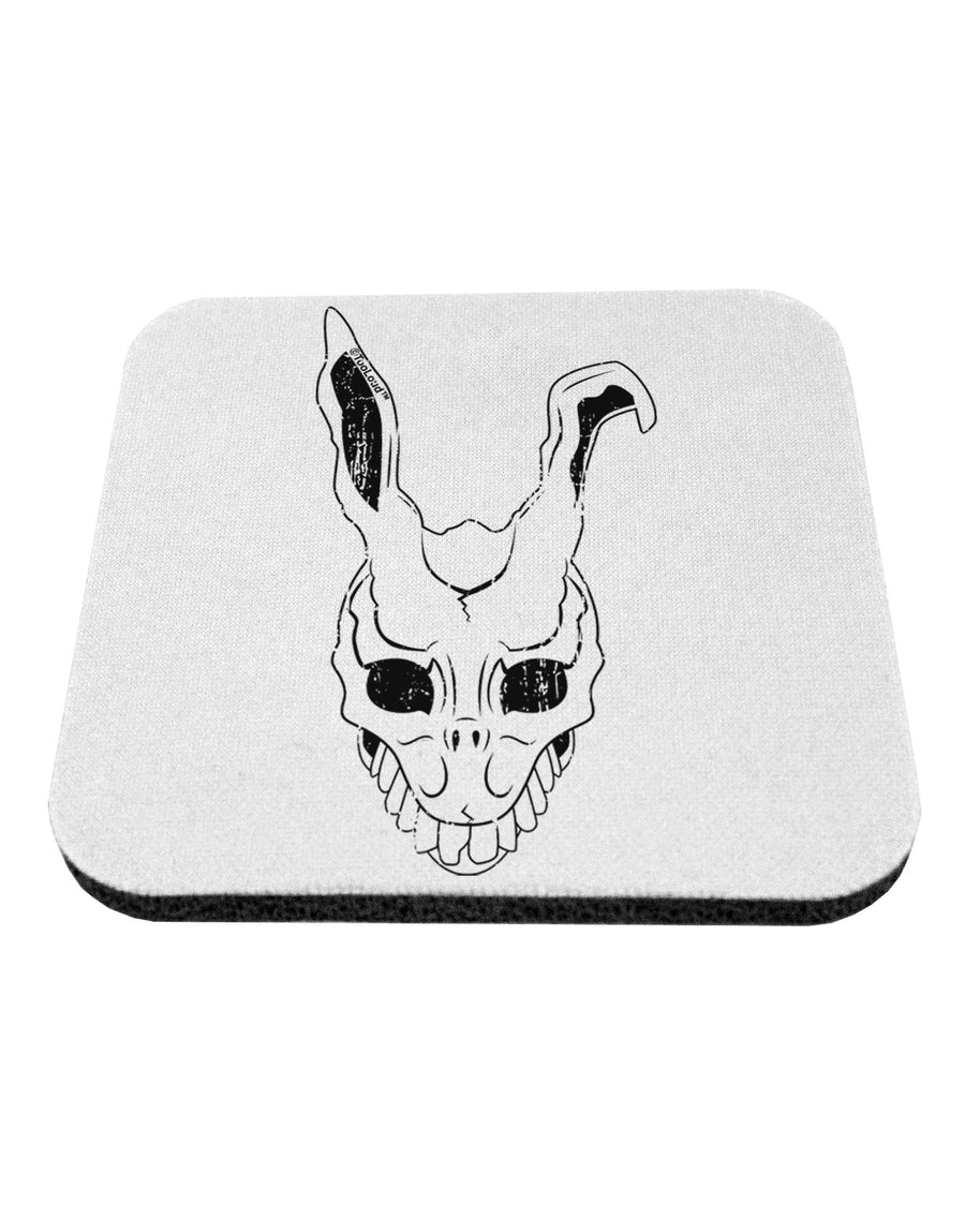 Scary Bunny Face White Distressed Coaster-Coasters-TooLoud-White-Davson Sales