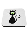 Black Cat Halloween Coaster-Coasters-TooLoud-White-Davson Sales