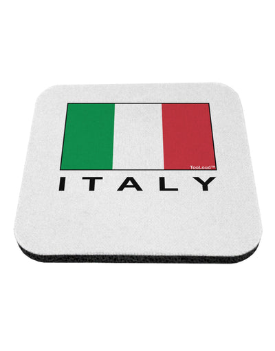 Italian Flag - Italy Text Coaster by TooLoud-Coasters-TooLoud-White-Davson Sales