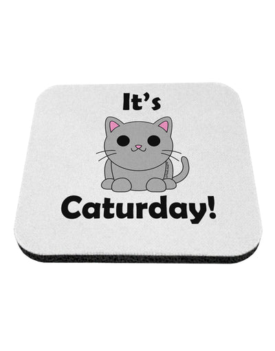 It's Caturday Cute Cat Design Coaster by TooLoud-Coasters-TooLoud-White-Davson Sales