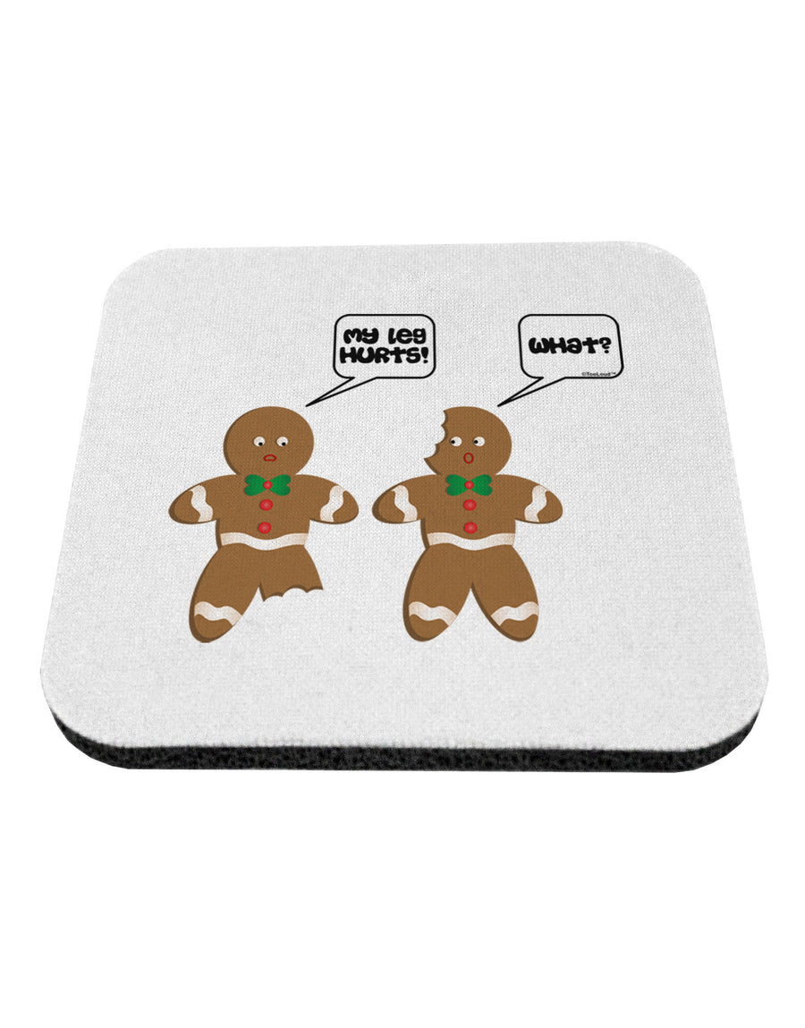 Funny Gingerbread Conversation Christmas Coaster-Coasters-TooLoud-White-Davson Sales