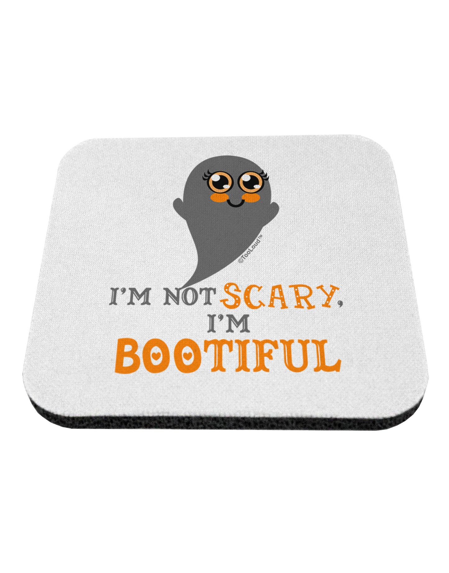 BOOtiful Ghost Orange Coaster-Coasters-TooLoud-White-Davson Sales