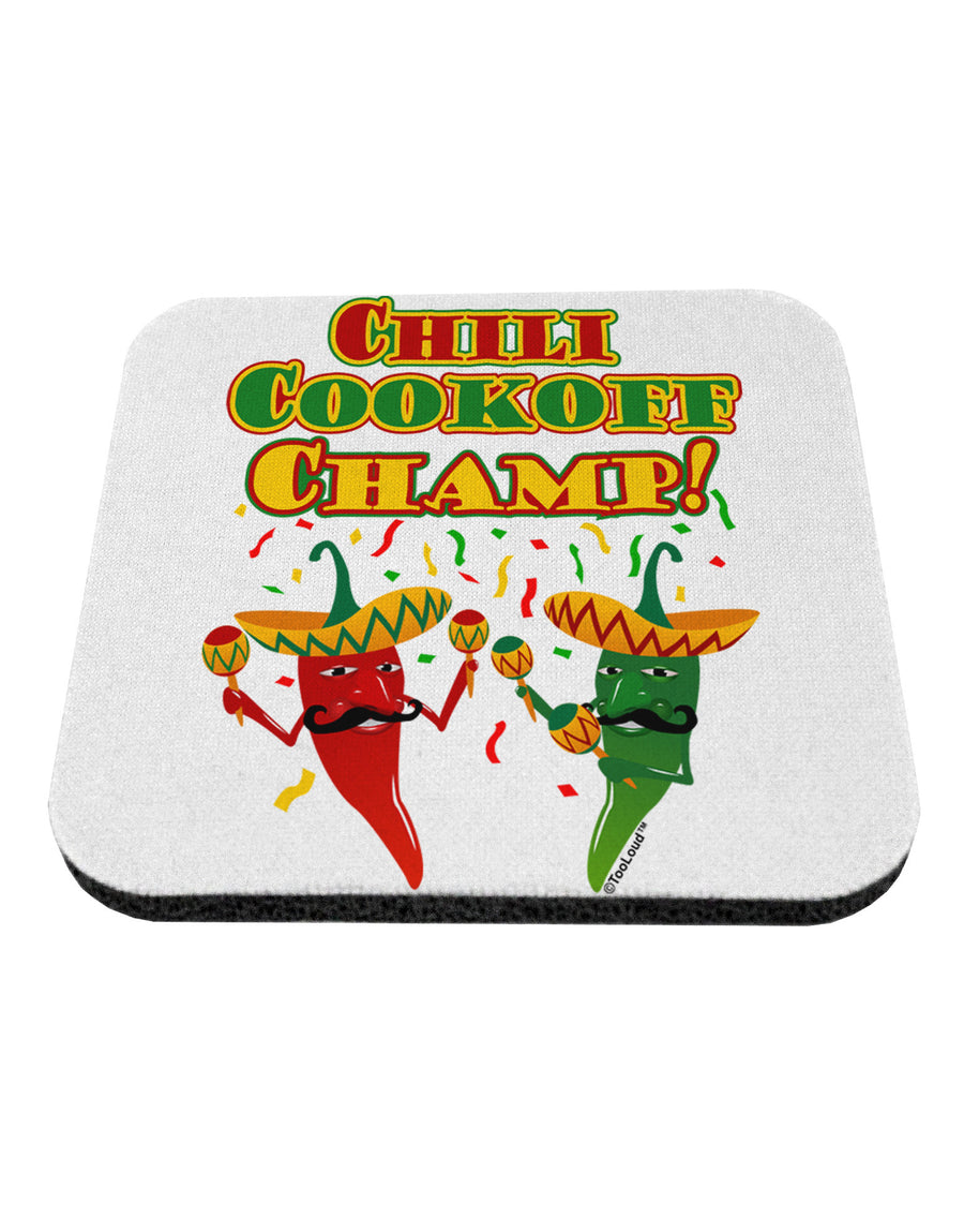 Chili Cookoff Champ! Chile Peppers Coaster-Coasters-TooLoud-White-Davson Sales