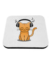 Cute Kitty With Headphones Coaster-Coasters-TooLoud-1-Davson Sales