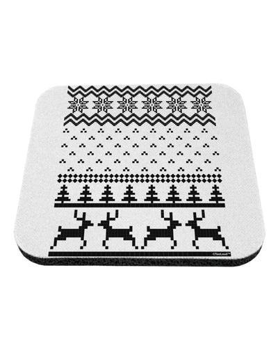 Ugly Christmas Sweater Snowflake Reindeer Pattern Coaster-Coasters-TooLoud-White-Davson Sales