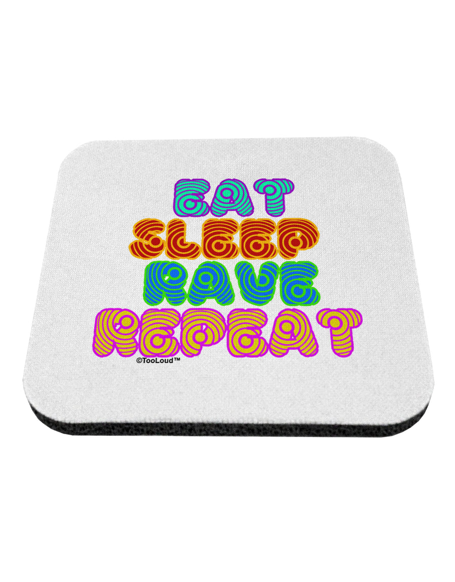 Eat Sleep Rave Repeat Hypnotic Coaster by TooLoud-Coasters-TooLoud-White-Davson Sales