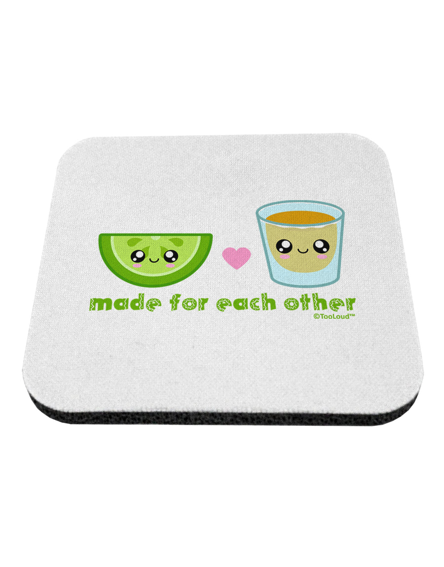 Cute Tequila Shot and Lime - Made For Each Other Coaster by TooLoud-Coasters-TooLoud-White-Davson Sales