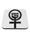 Distressed Feminism Symbol Coaster-Coasters-TooLoud-White-Davson Sales