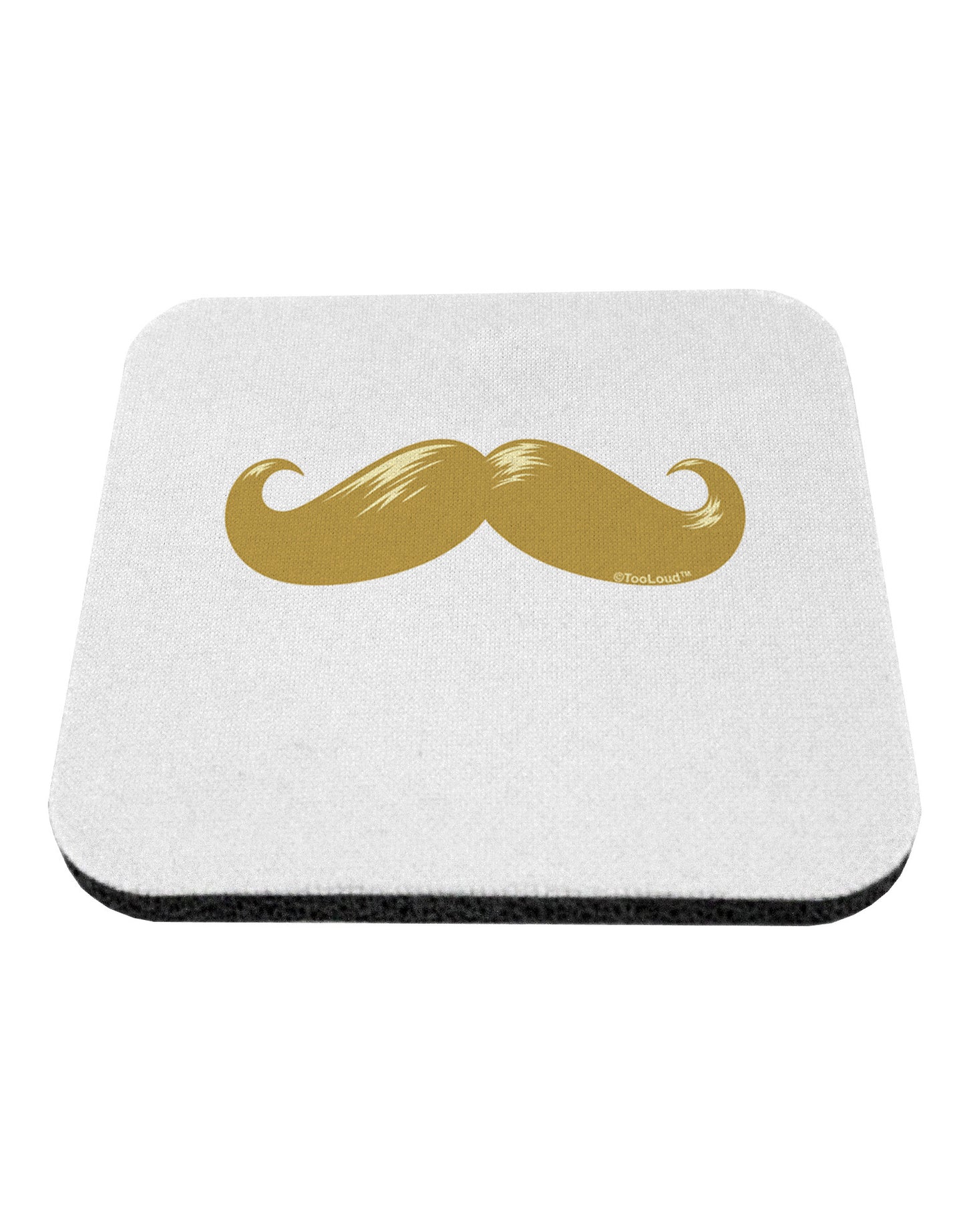 Big Gold Blonde Mustache Coaster-Coasters-TooLoud-White-Davson Sales