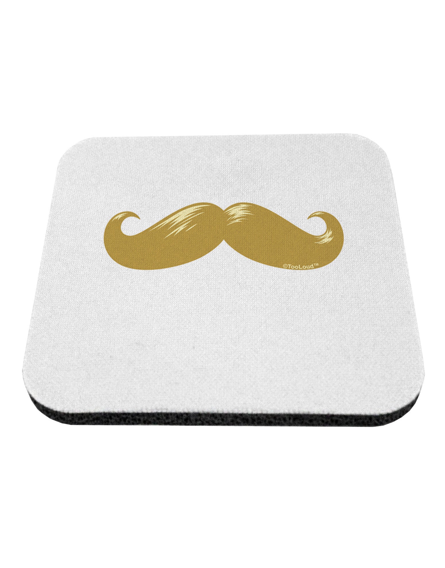 Big Gold Blonde Mustache Coaster-Coasters-TooLoud-White-Davson Sales