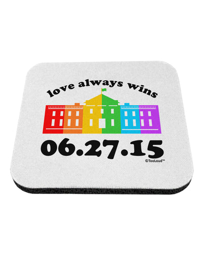 Love Always Wins with Date - Marriage Equality Coaster-Coasters-TooLoud-White-Davson Sales