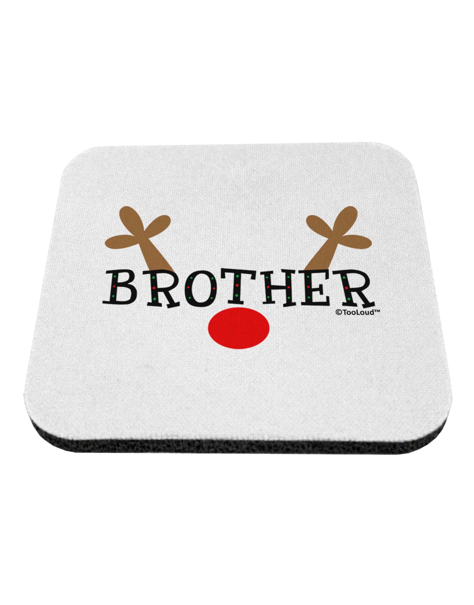 Matching Family Christmas Design - Reindeer - Brother Coaster by TooLoud-Coasters-TooLoud-White-Davson Sales