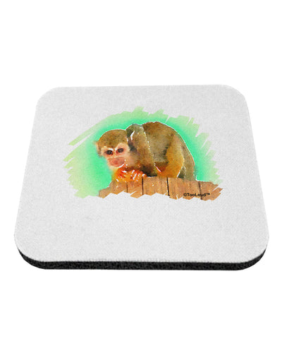 Squirrel Monkey Watercolor Coaster-Coasters-TooLoud-White-Davson Sales