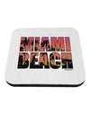 Miami Beach - Sunset Palm Trees Coaster by TooLoud-Coasters-TooLoud-White-Davson Sales