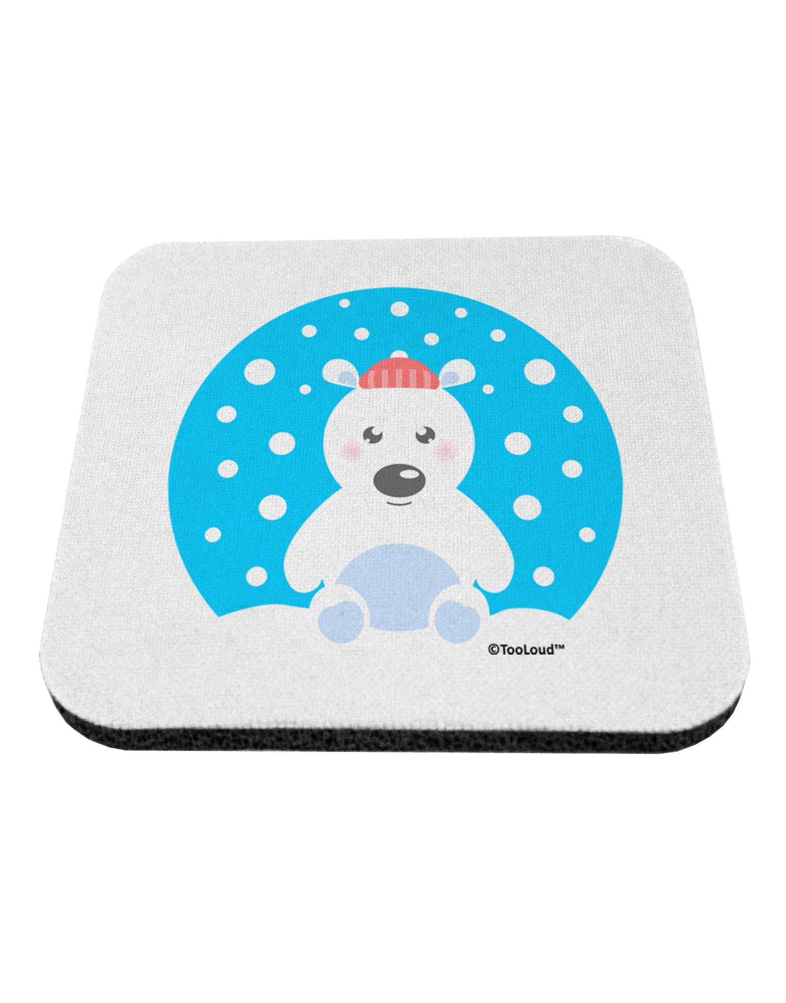 Cute Polar Bear - Christmas Coaster by TooLoud-Coasters-TooLoud-White-Davson Sales