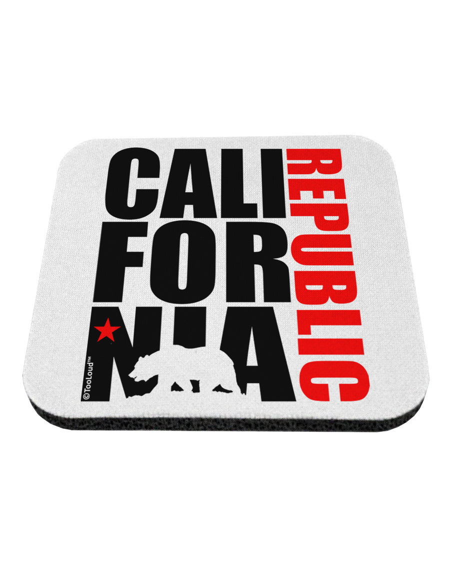 California Republic Design - California Red Star and Bear Coaster by TooLoud-Coasters-TooLoud-White-Davson Sales