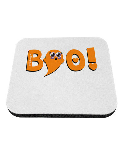 Cute Boo Text Orange Coaster-Coasters-TooLoud-White-Davson Sales