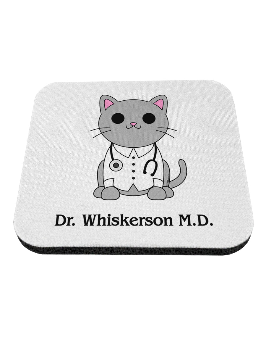 Dr Whiskerson MD - Cute Cat Design Coaster by TooLoud-Coasters-TooLoud-White-Davson Sales