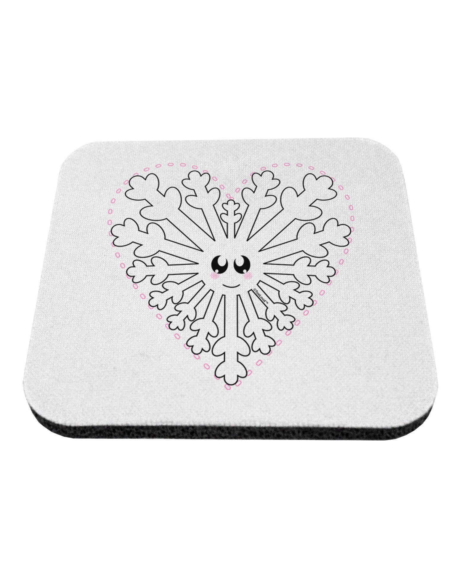 Heart Snowflake Christmas Coaster-Coasters-TooLoud-White-Davson Sales