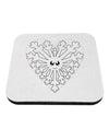 Heart Snowflake Christmas Coaster-Coasters-TooLoud-White-Davson Sales