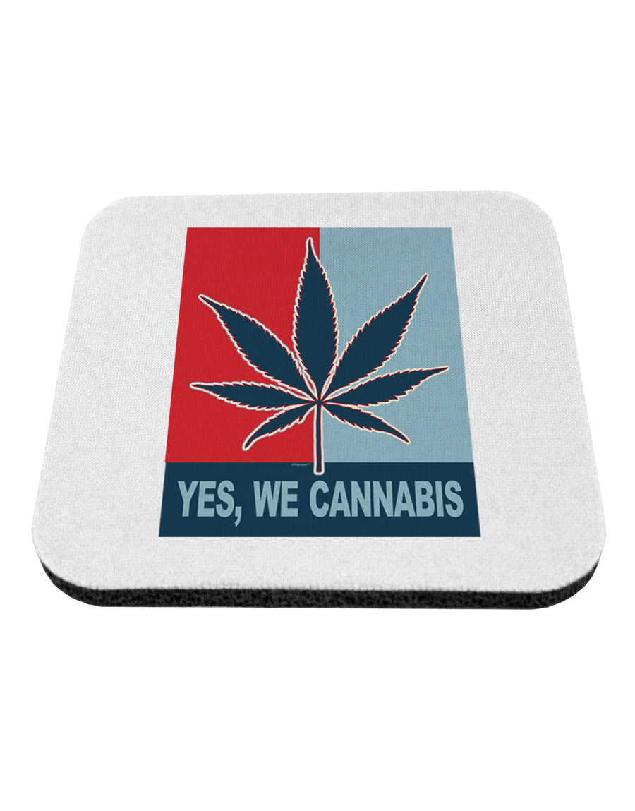 Yes We Cannabis - Marijuana Leaf Coaster-Coasters-TooLoud-White-Davson Sales