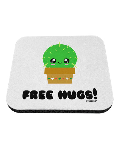 Cute Cactus - Free Hugs Coaster-Coasters-TooLoud-White-Davson Sales