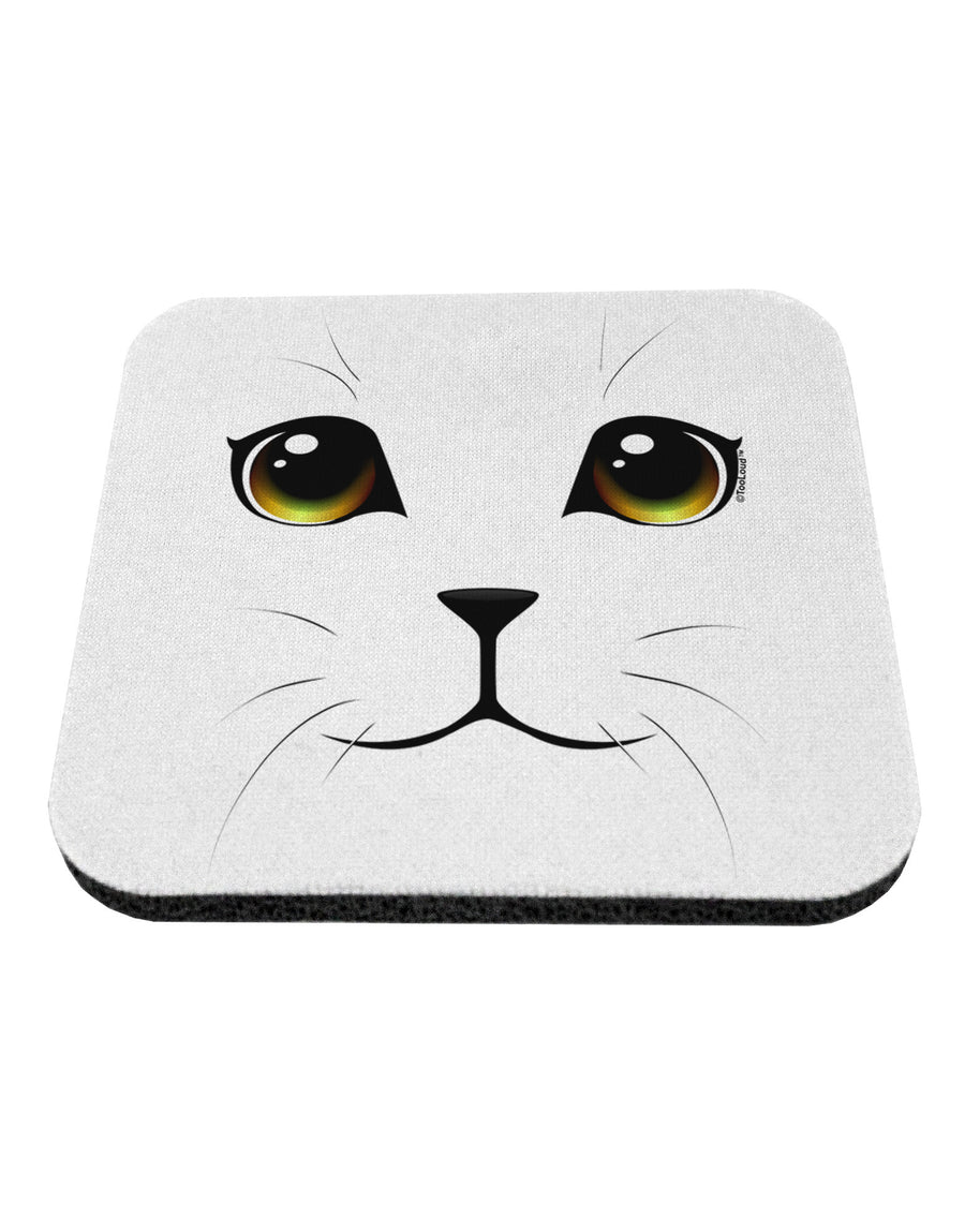 TooLoud Yellow Amber-Eyed Cute Cat Face Coaster-Coasters-TooLoud-1-Davson Sales