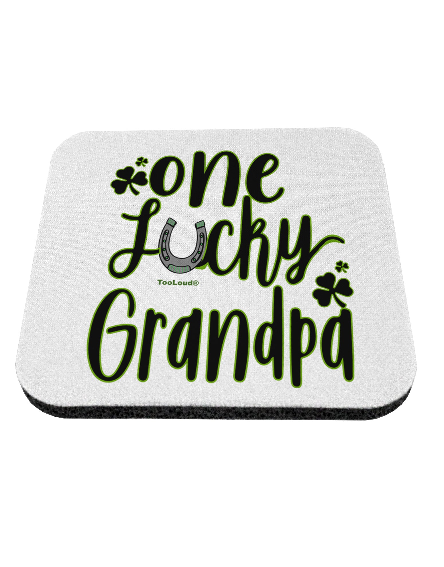 TooLoud One Lucky Grandpa Shamrock Coaster-Coasters-TooLoud-1 Piece-Davson Sales