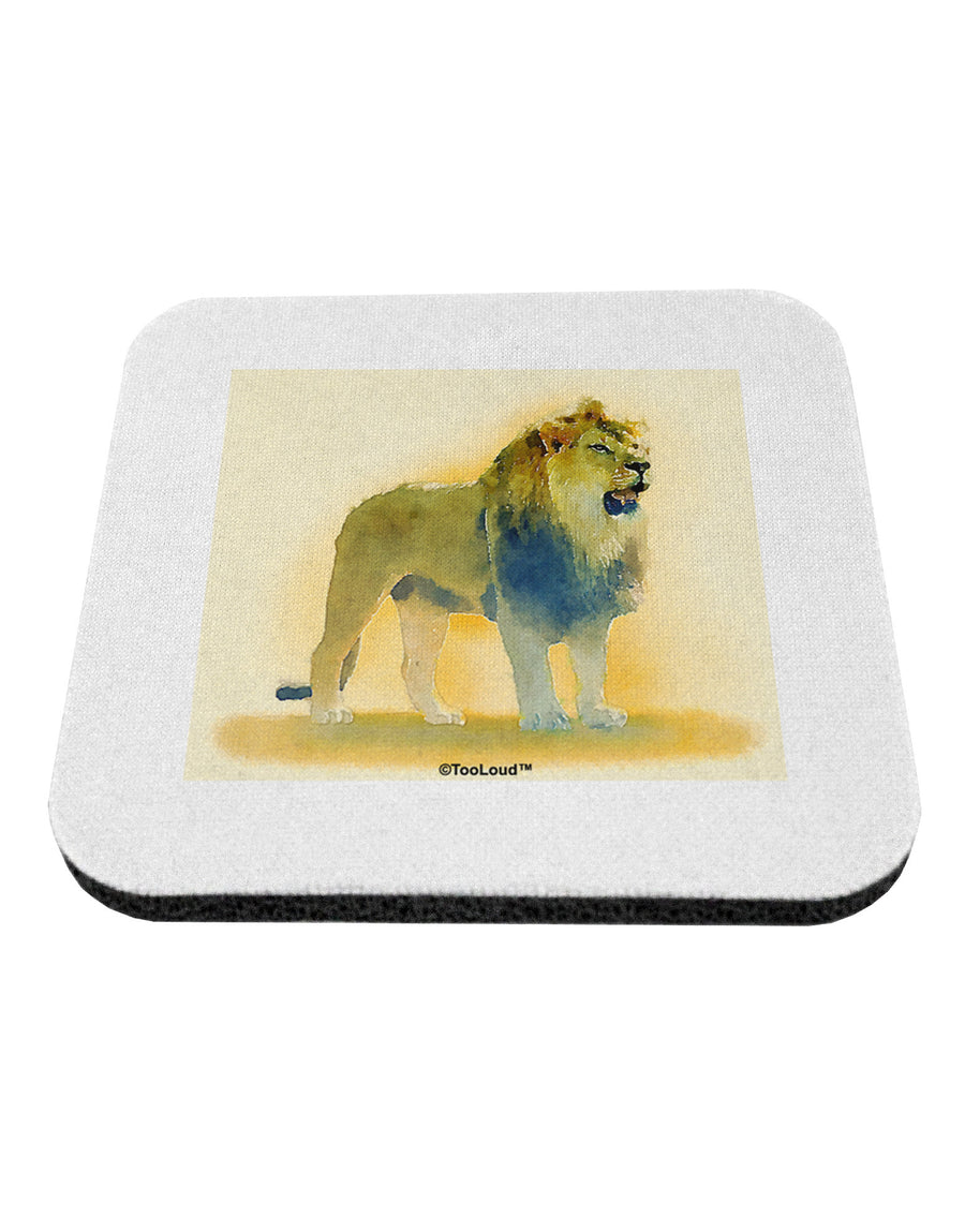 Lion Watercolor 1 Coaster-Coasters-TooLoud-White-Davson Sales