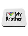 I Heart My Brother - Autism Awareness Coaster by TooLoud-Coasters-TooLoud-White-Davson Sales