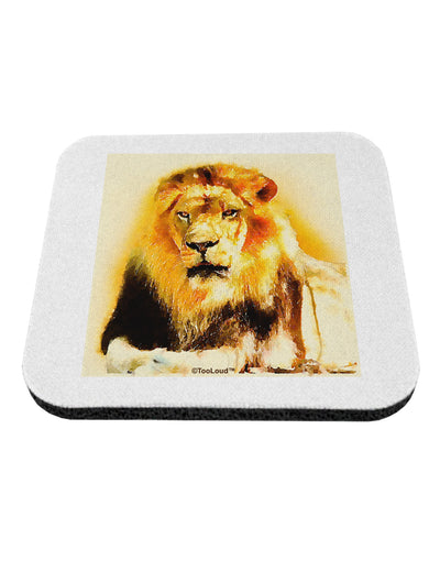 Lion Watercolor 4 Coaster-Coasters-TooLoud-White-Davson Sales