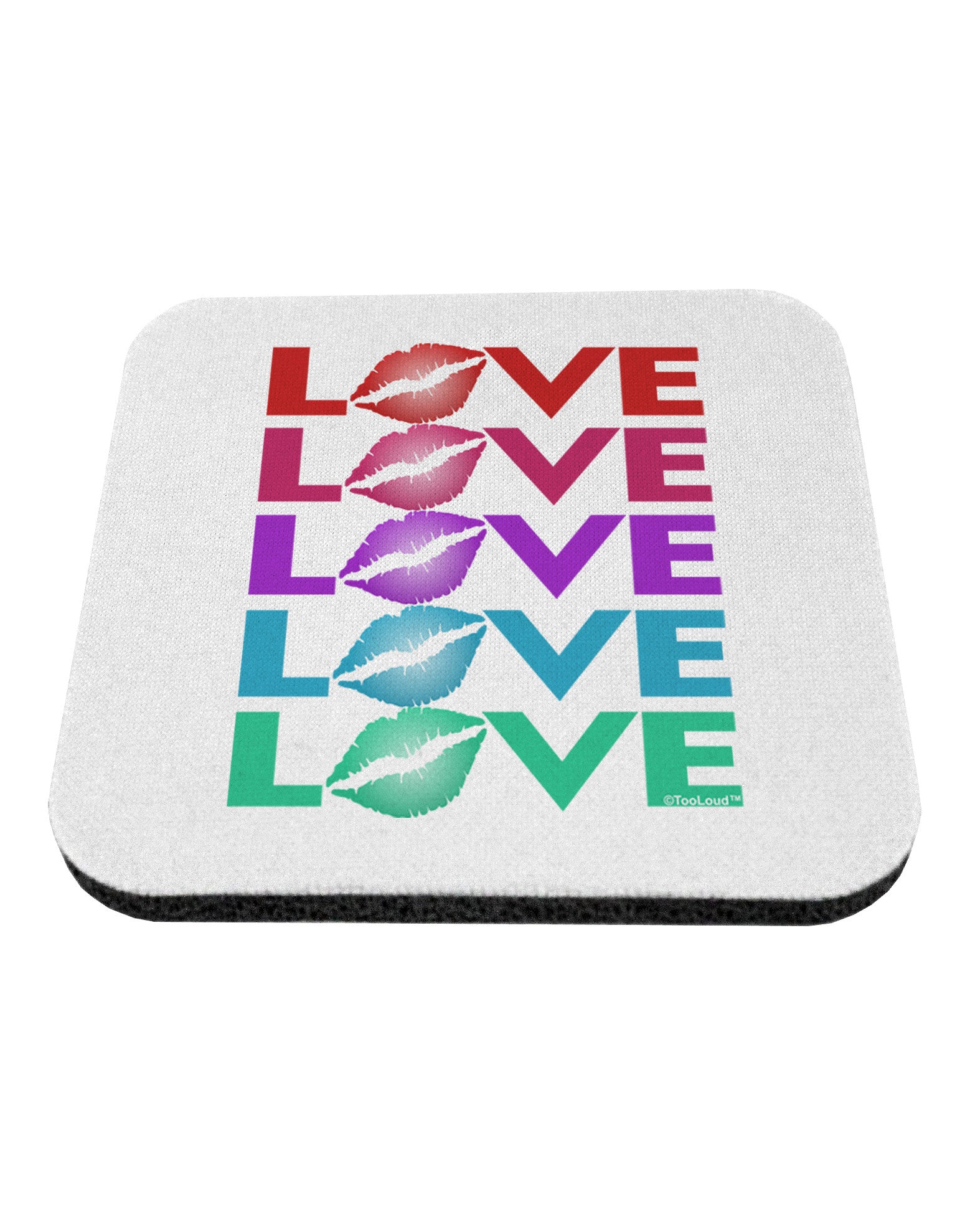 Colorful Love Kisses Coaster-Coasters-TooLoud-1-Davson Sales