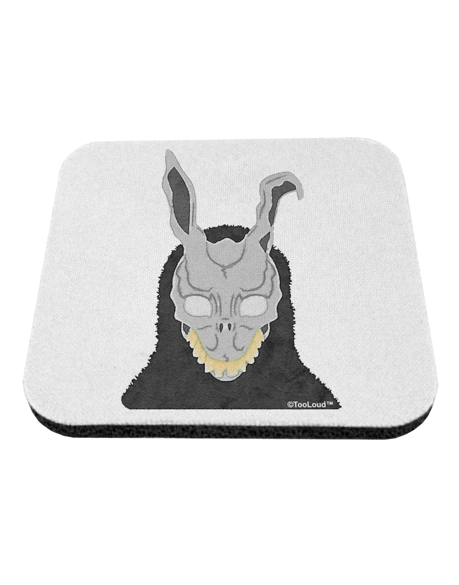 Scary Buny Face Watercolor Coaster-Coasters-TooLoud-White-Davson Sales