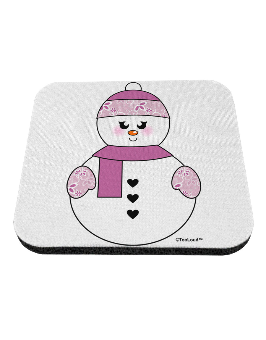 Cute Girl Snowman - Christmas Coaster by TooLoud-Coasters-TooLoud-White-Davson Sales