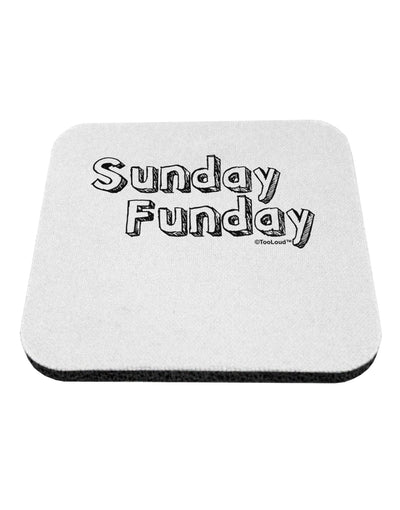 Sunday Funday Text Design Coaster by TooLoud-Coasters-TooLoud-White-Davson Sales