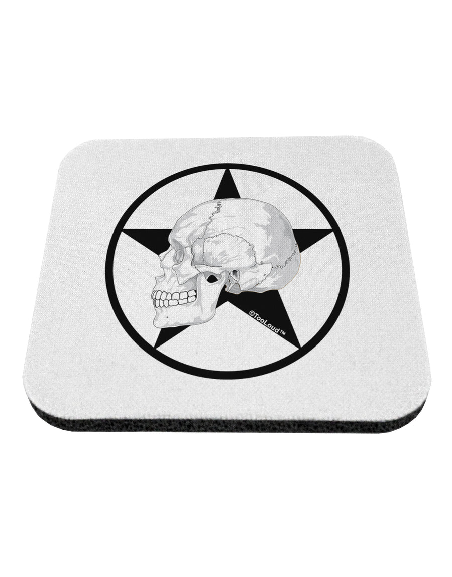 White Skull With Star Coaster by TooLoud-Coasters-TooLoud-White-Davson Sales