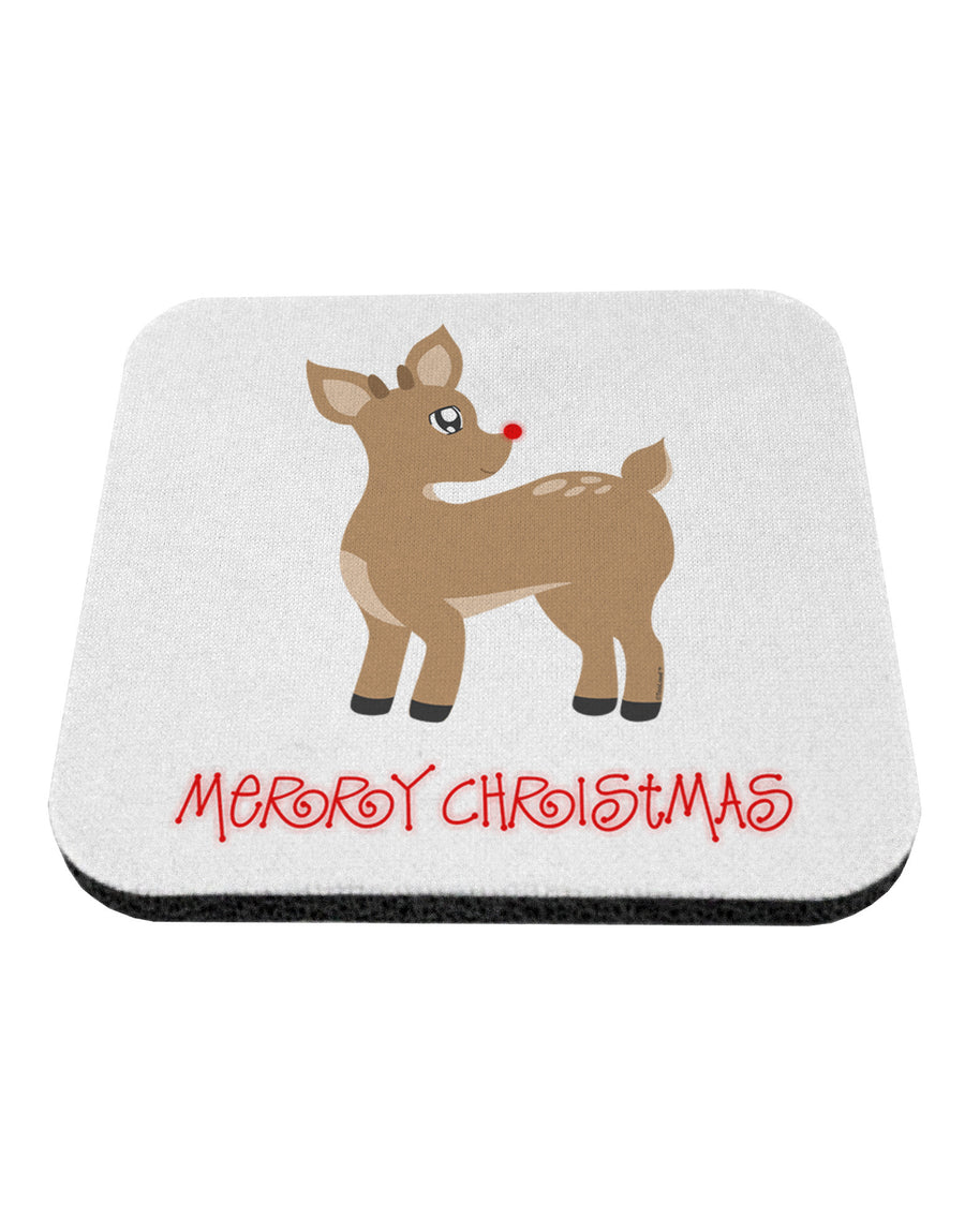 Cute Rudolph the Reindeer - Merry Christmas Coaster by TooLoud-Coasters-TooLoud-White-Davson Sales