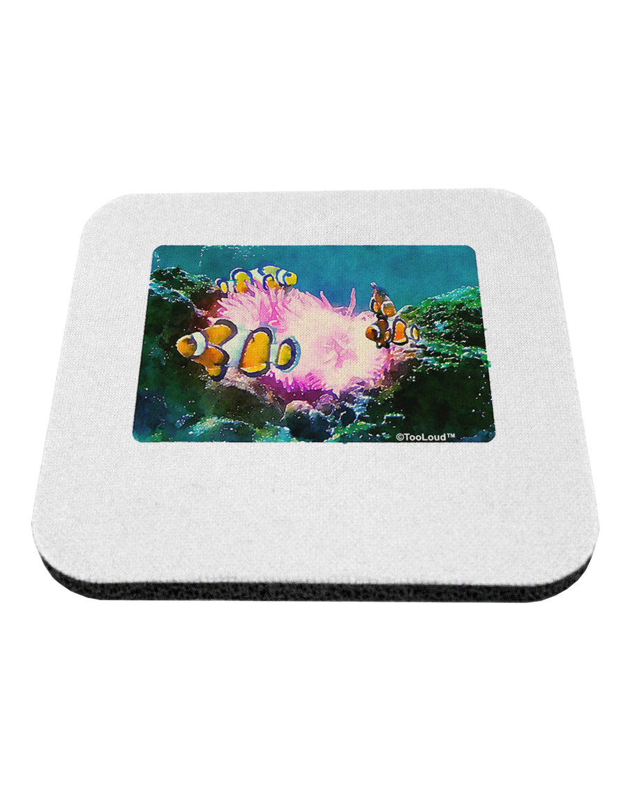Clownfish Watercolor Coaster-Coasters-TooLoud-White-Davson Sales
