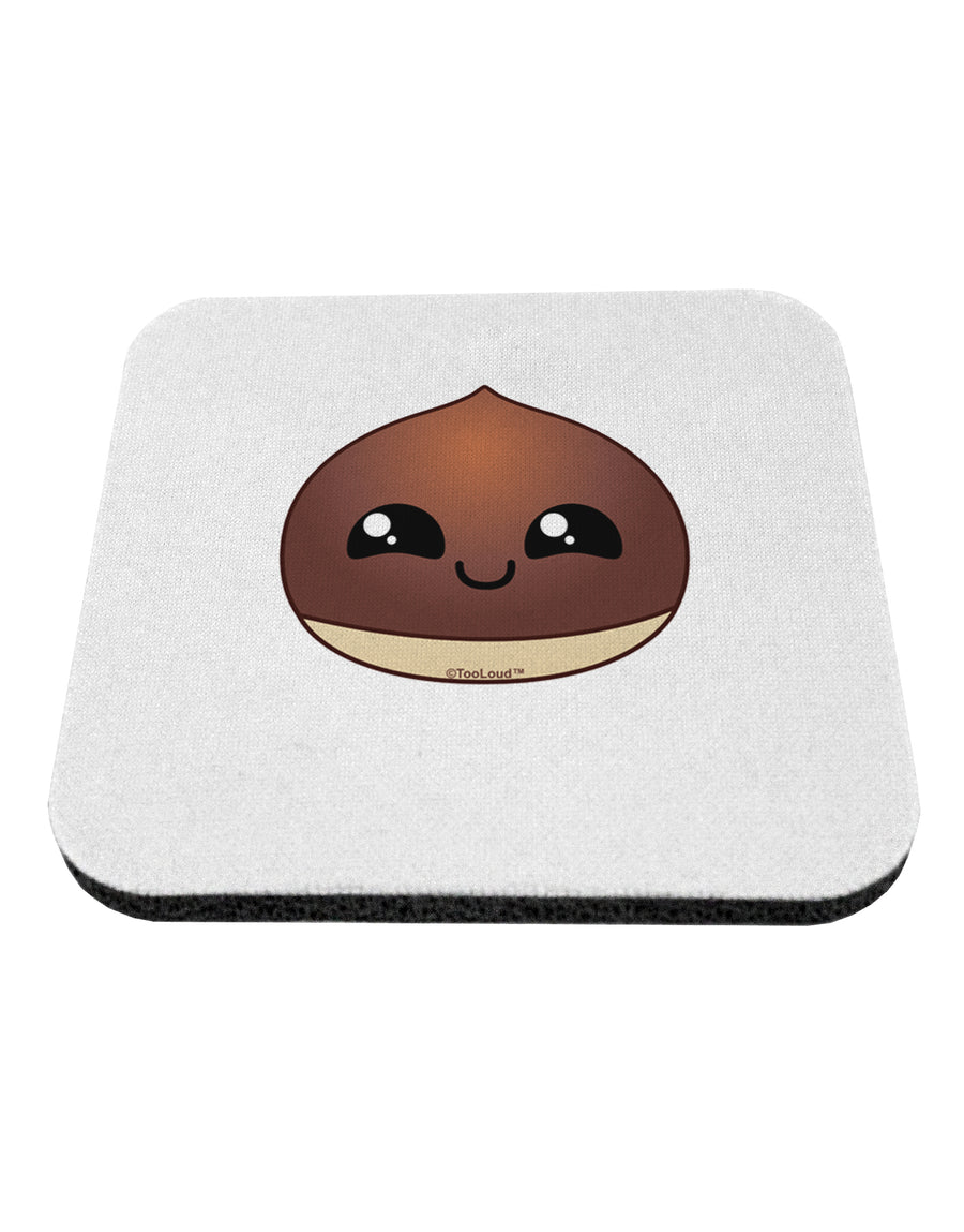 Cute Chestnut Design - Christmas Coaster-Coasters-TooLoud-White-Davson Sales